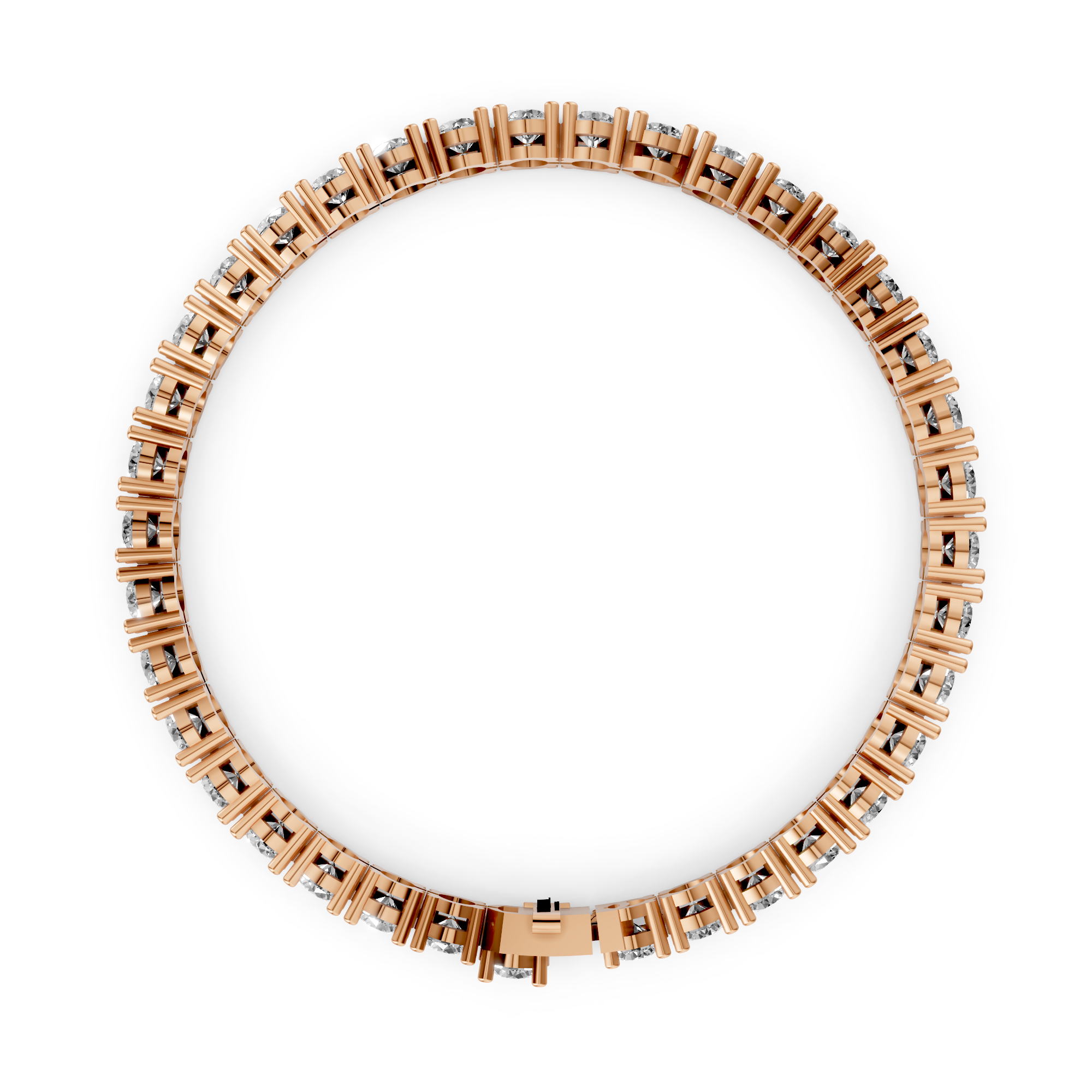 Amélie - In Stock - Classic Lab Grown Diamond Tennis Bracelet with Low Setting - 18K Gold