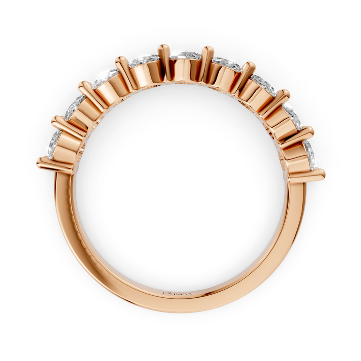 Oval half eternity Ring met gedeelde Zetting - 18K Goud - 1,6 ct