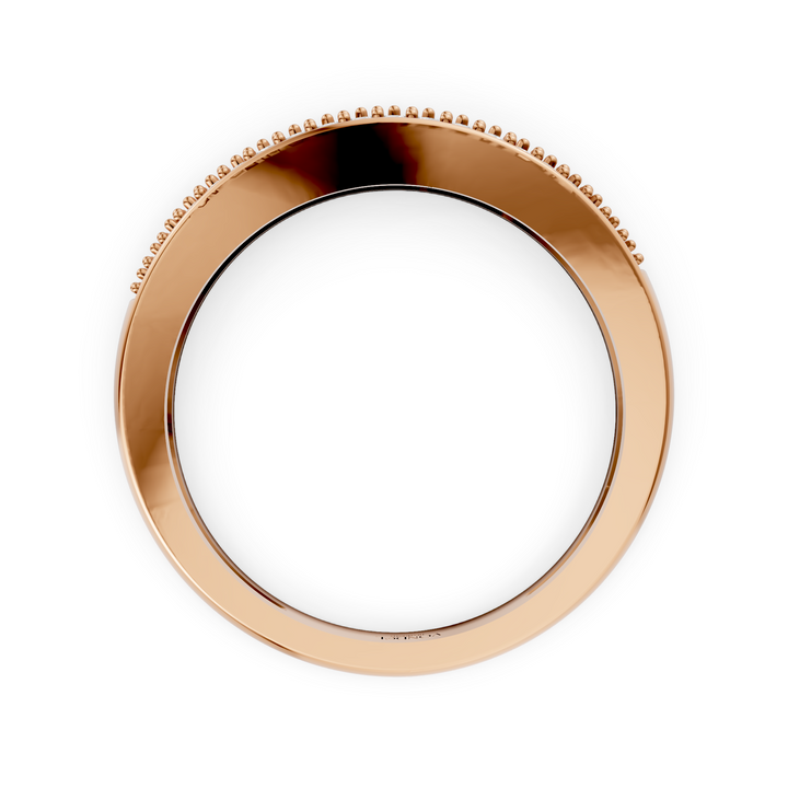 Rijring met drie rijen Pave Diamanten - 18K Geelgoud - 0,28 ct