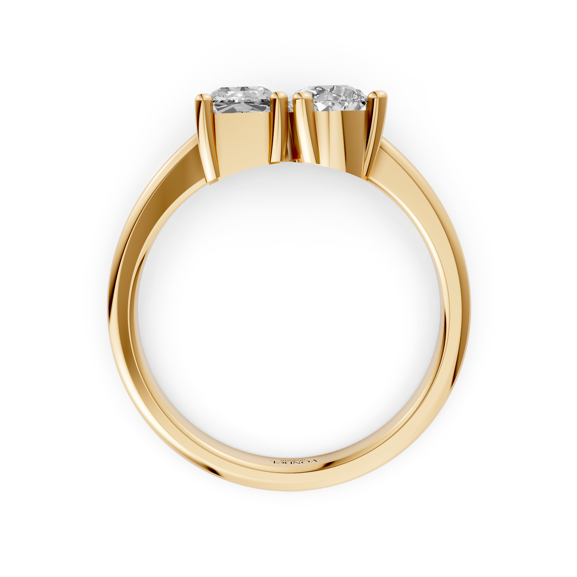 Demi - Radiant Pear Toi et Moi Lab Grown Diamond Ring - 18K Gold - 1,0 ct