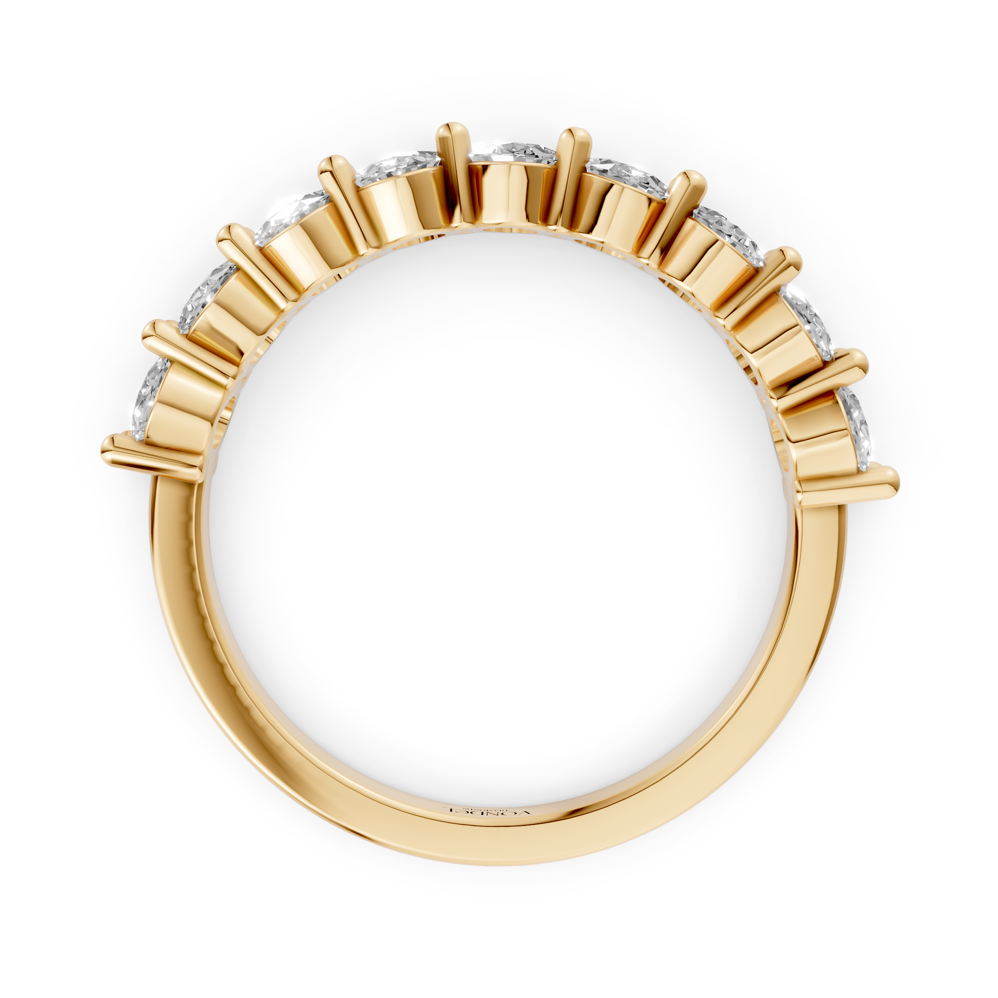 Alexandra - In Stock - Oval Half Eternity Lab Grown Diamond Ring with Shared Setting - 18K Gold