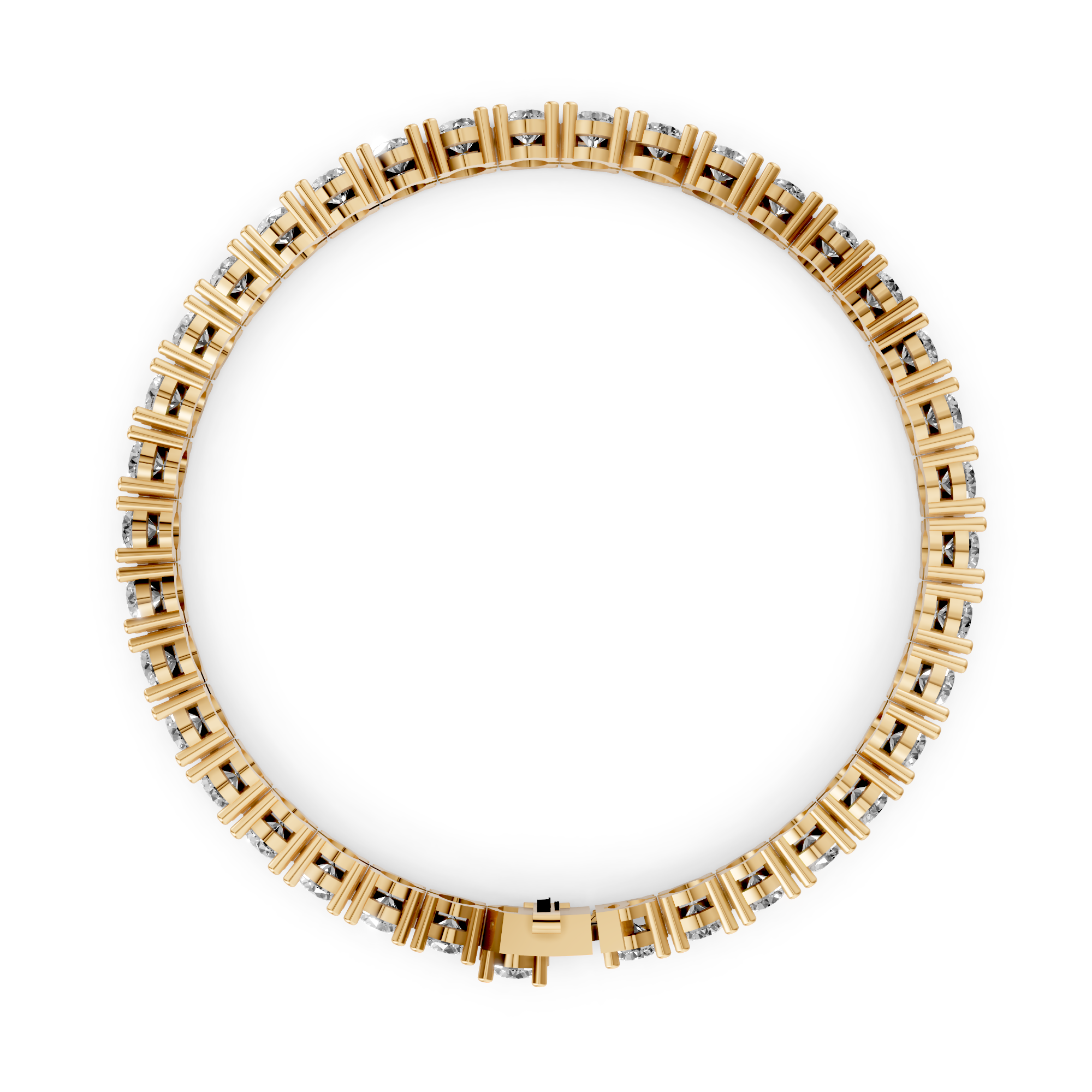 Amélie - In Stock - Classic Lab Grown Diamond Tennis Bracelet with Low Setting - 18K Gold