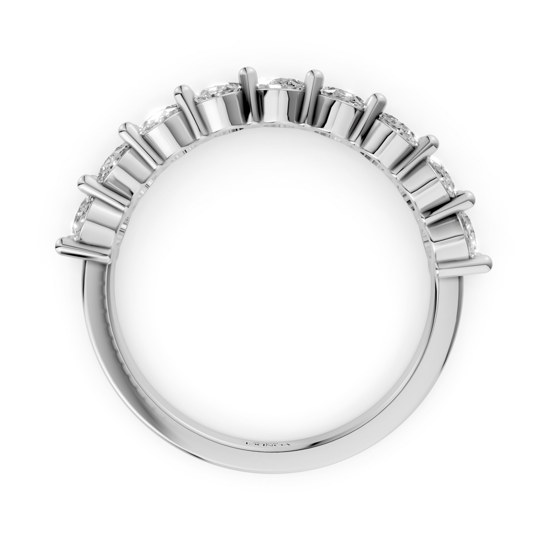 Oval half eternity Ring met gedeelde Zetting - 18K Goud - 1,6 ct