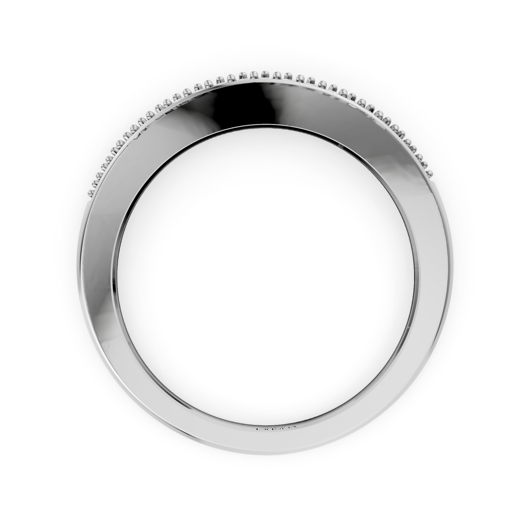 Rijring met drie rijen Pave Diamanten - 18K Geelgoud - 0,28 ct