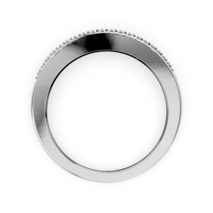 Rijring met drie rijen Pave Diamanten - 18K Geelgoud - 0,28 ct