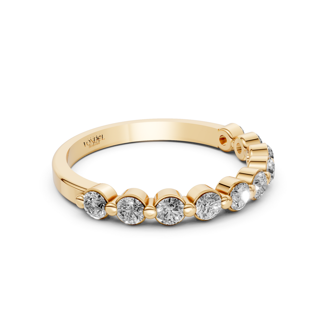 Diamanten Rijring half gezet met Bolzetting - 18K Geelgoud - 0.56 ct