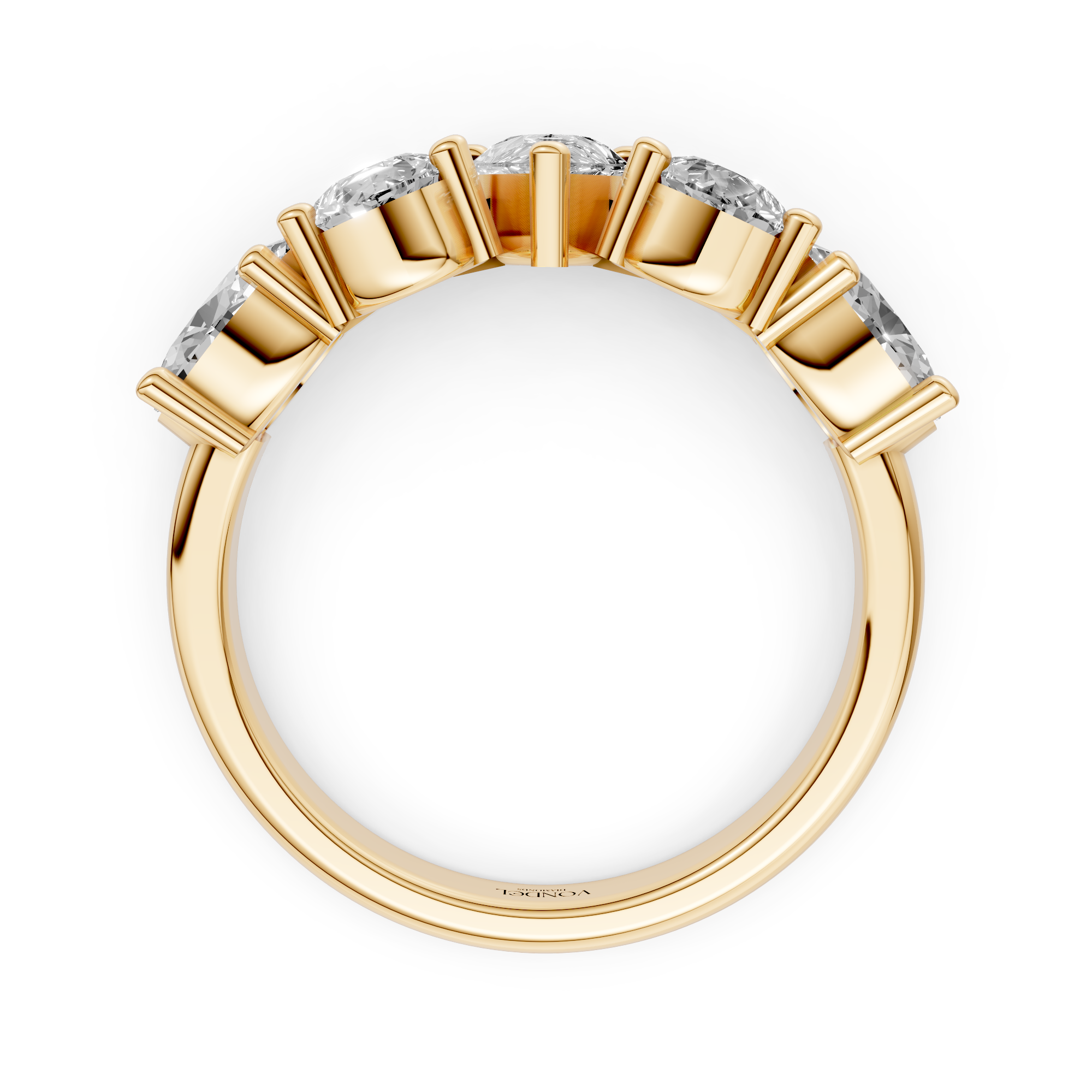 Joyce - Fancy Shape Pear Oval Lab Grown Diamond Ring - 18K Yellow Gold - 1,84 ct