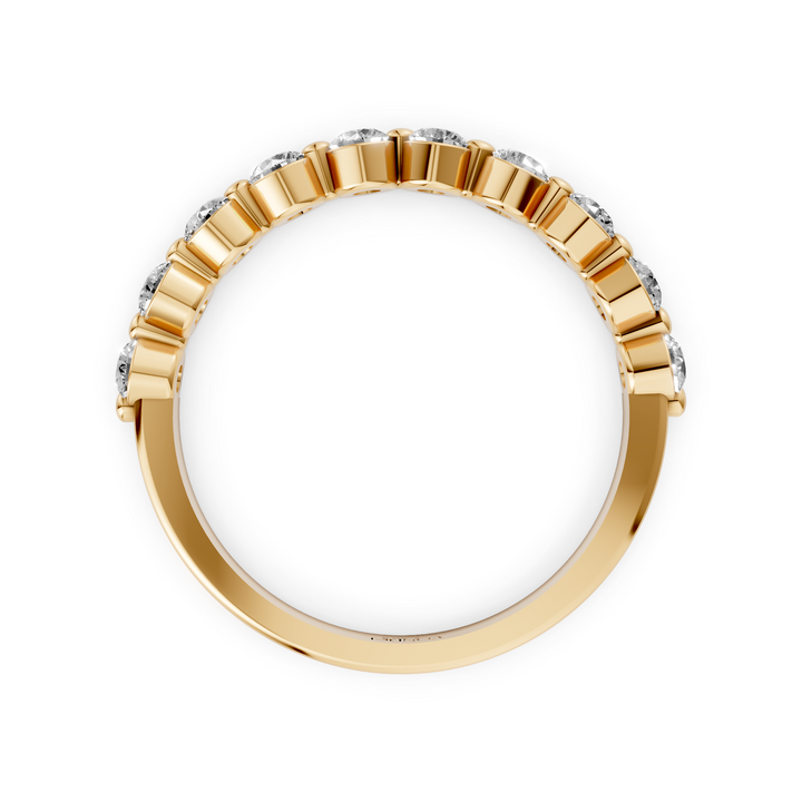 Diamanten Rijring half gezet met Bolzetting - 18K Geelgoud - 0.56 ct