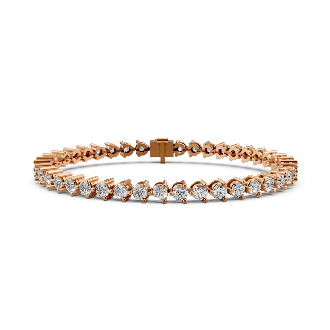 Tennisarmband Met Driepuntzetting - 18K Geelgoud - 6,33 ct