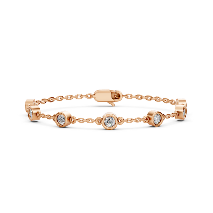 Fijne Armband met Diamantstations - 18k Geelgoud - 0,7 ct