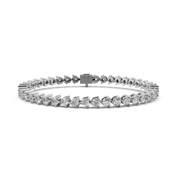 Tennisarmband Met Driepuntzetting - 18K Geelgoud - 6,33 ct