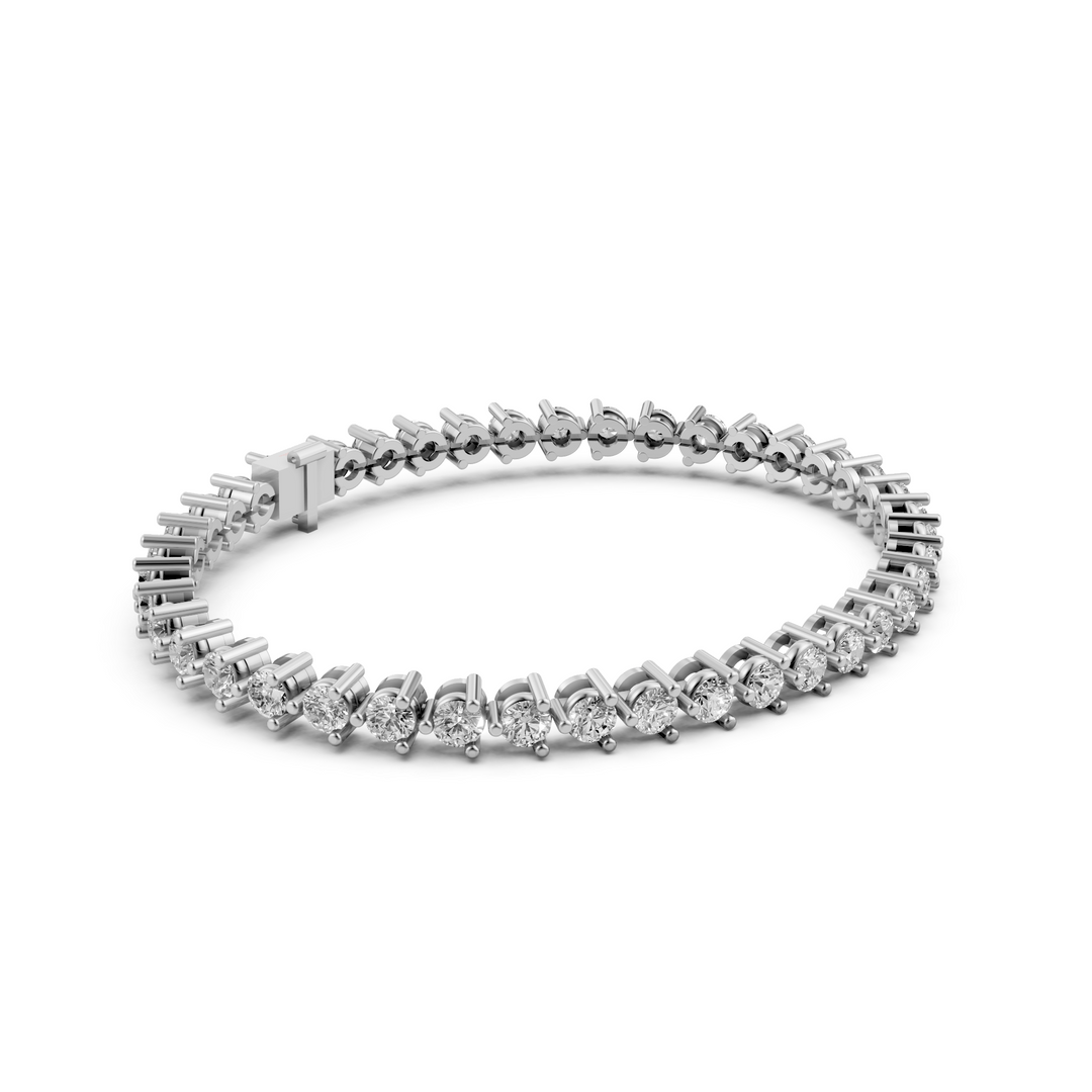 Tennisarmband Met Driepuntzetting - 18K Geelgoud - 6,33 ct