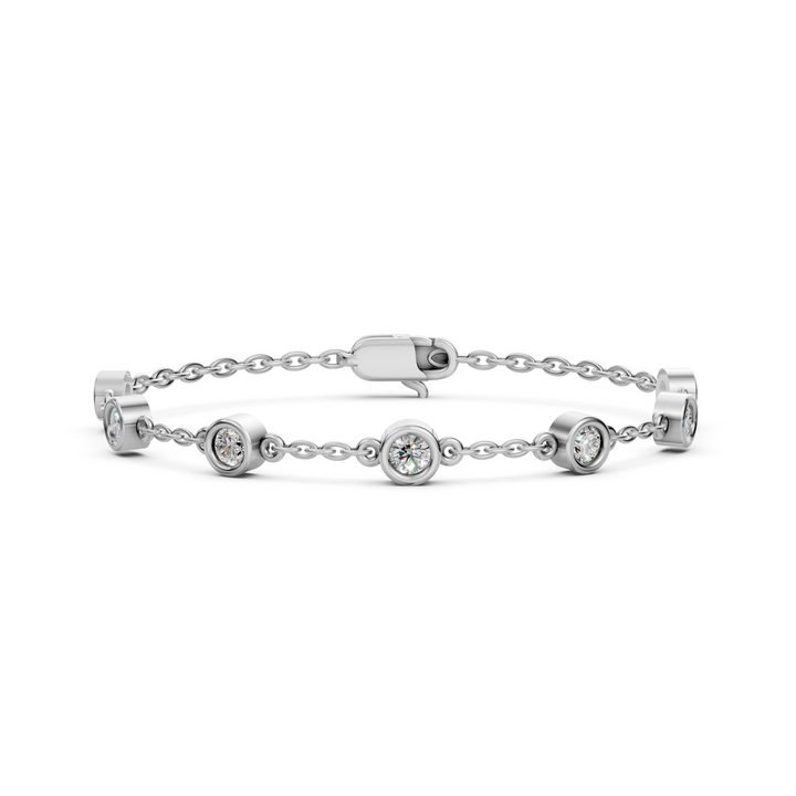 Fijne Armband met Diamantstations - 18k Geelgoud - 0,7 ct