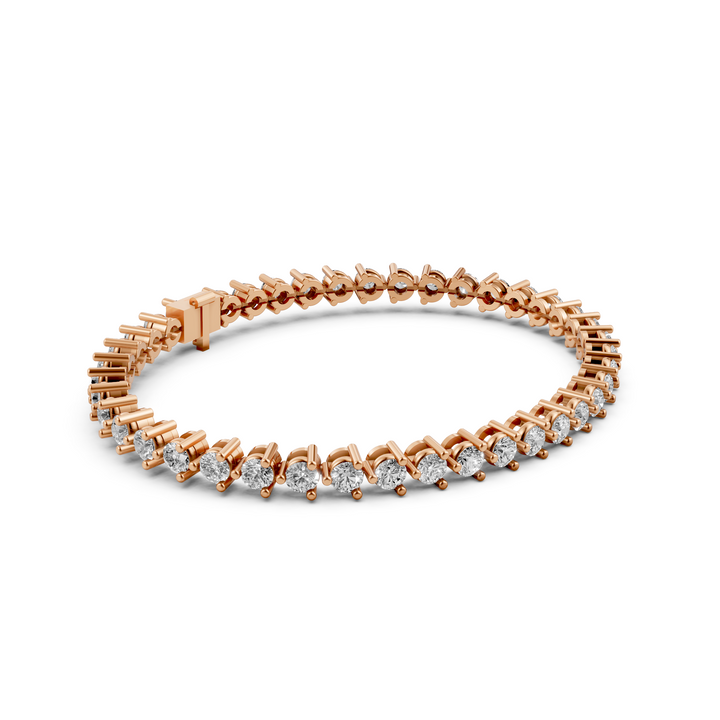 Tennisarmband Met Driepuntzetting - 18K Geelgoud - 6,33 ct