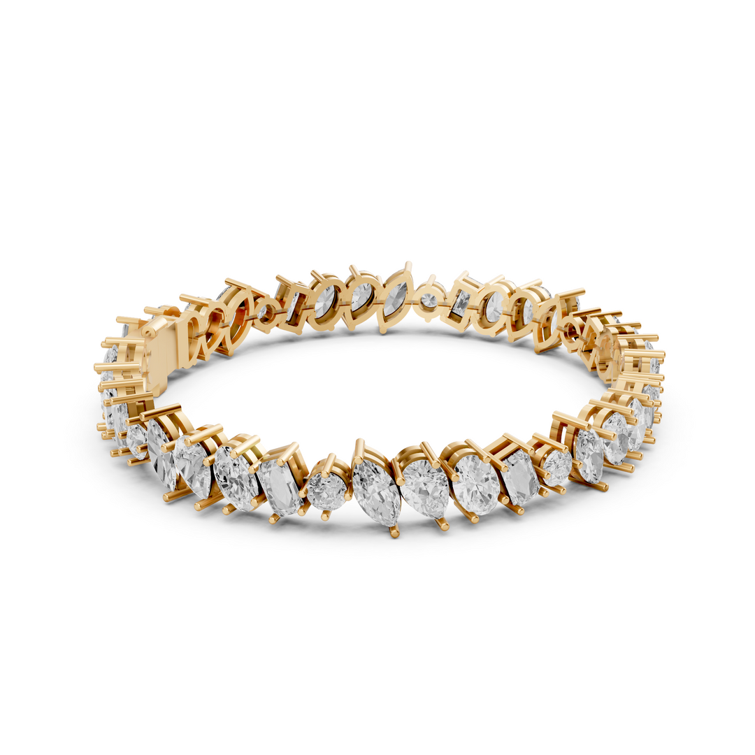 Tennisarmband met Fancy Cut Mix Diamonds - 18K Goud - 12,72 ct