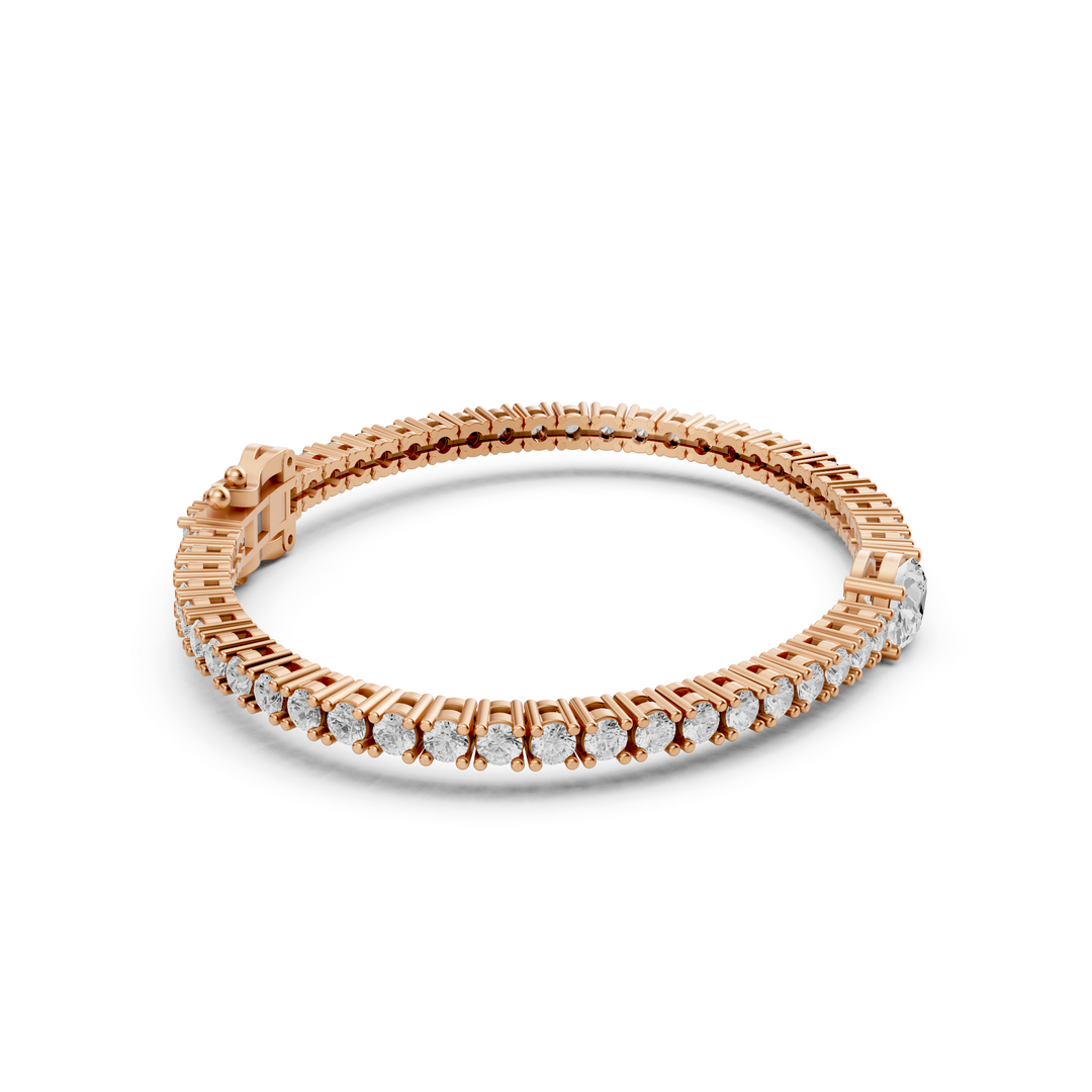 Daphne - Diamanten Tennisarmband met Ovale Middensteen - 18K Goud - 4,34 ct