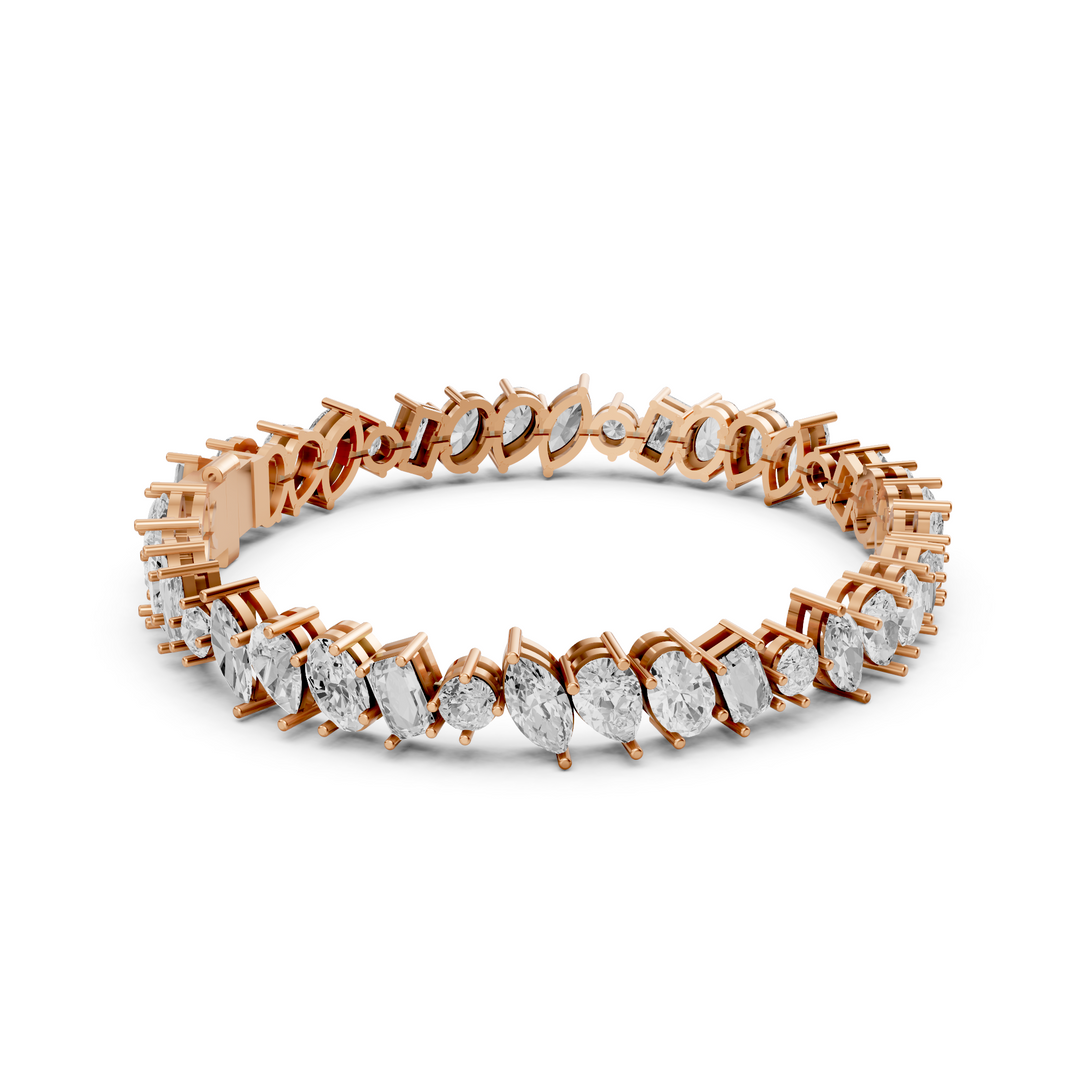 Tennisarmband met Fancy Cut Mix Diamonds - 18K Goud - 12,72 ct