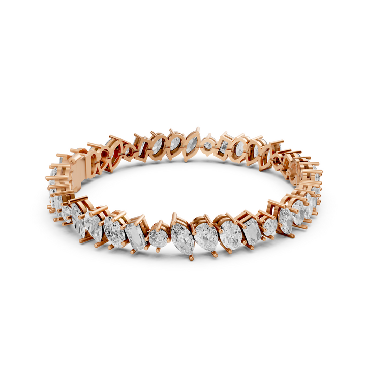 Tennisarmband met Fancy Cut Mix Diamonds - 18K Goud - 12,72 ct