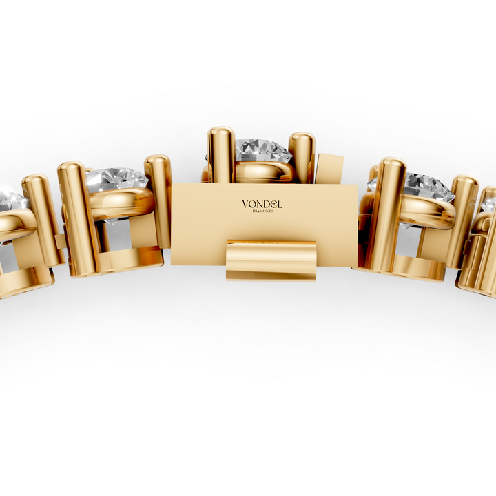 Tennisarmband Met Driepuntzetting - 18K Geelgoud - 6,33 ct