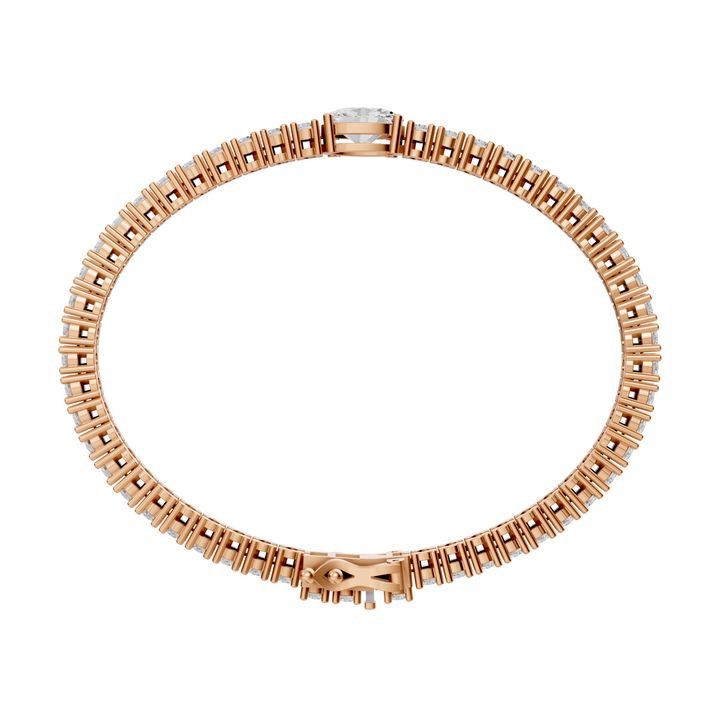 Daphne - Diamanten Tennisarmband met Ovale Middensteen - 18K Goud - 4,34 ct