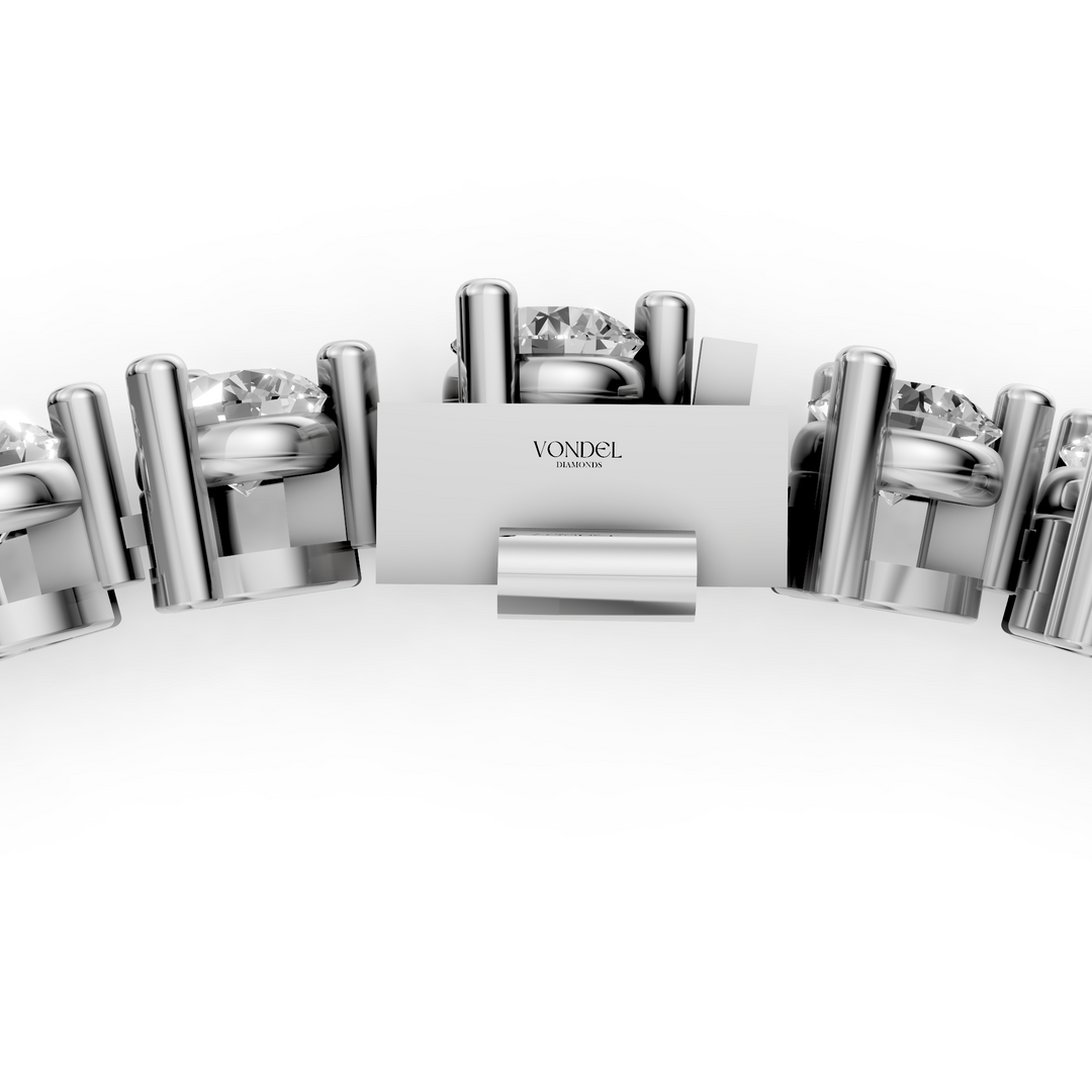 Tennisarmband Met Driepuntzetting - 18K Geelgoud - 6,33 ct
