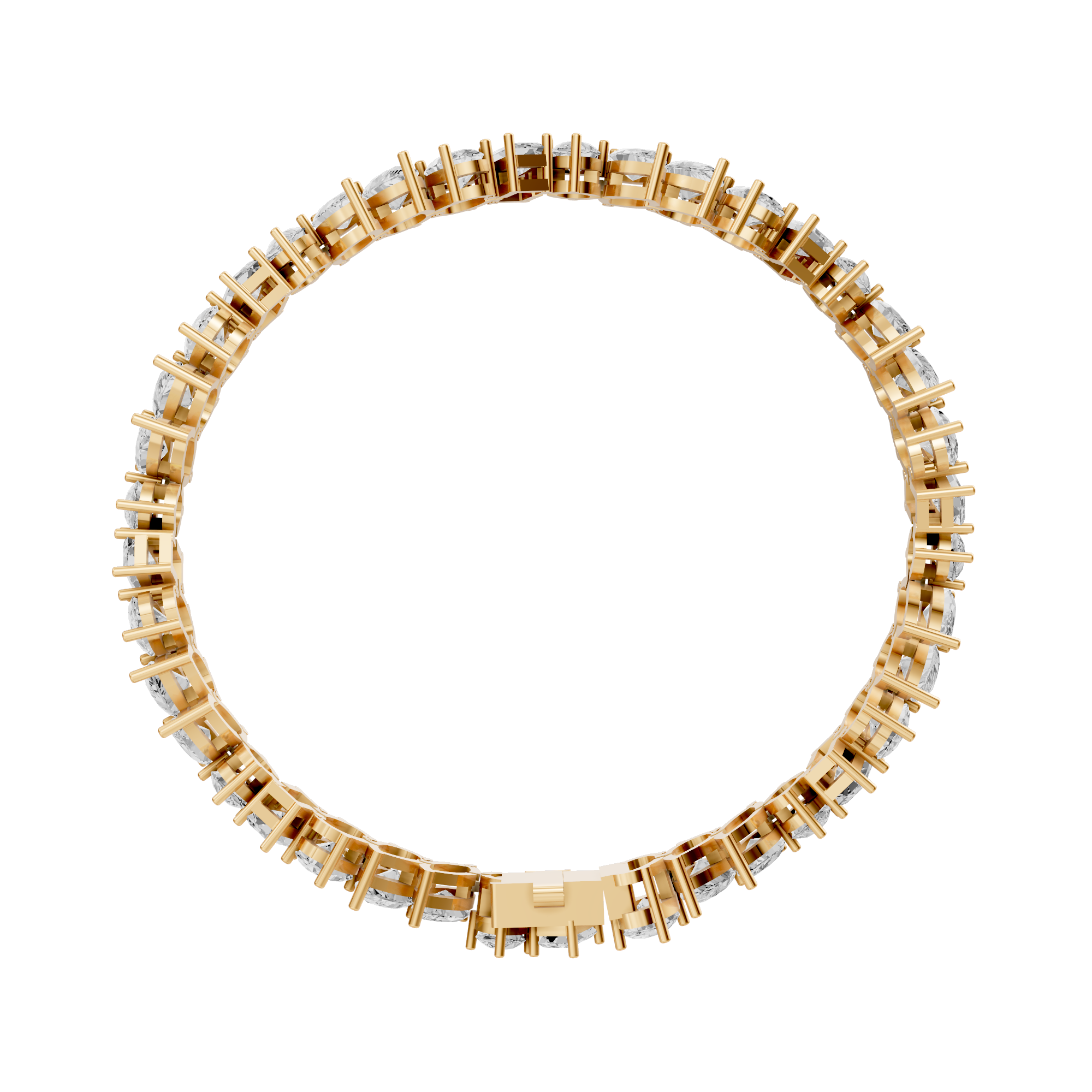 Claire - In Stock - Lab Grown Diamond Tennis Bracelet with Fancy Cut Mix Diamonds - 18K Gold - 12,72 ct