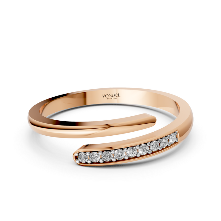Wrap around Ring met ronde briljanten - 18K Goud - 0,07 ct