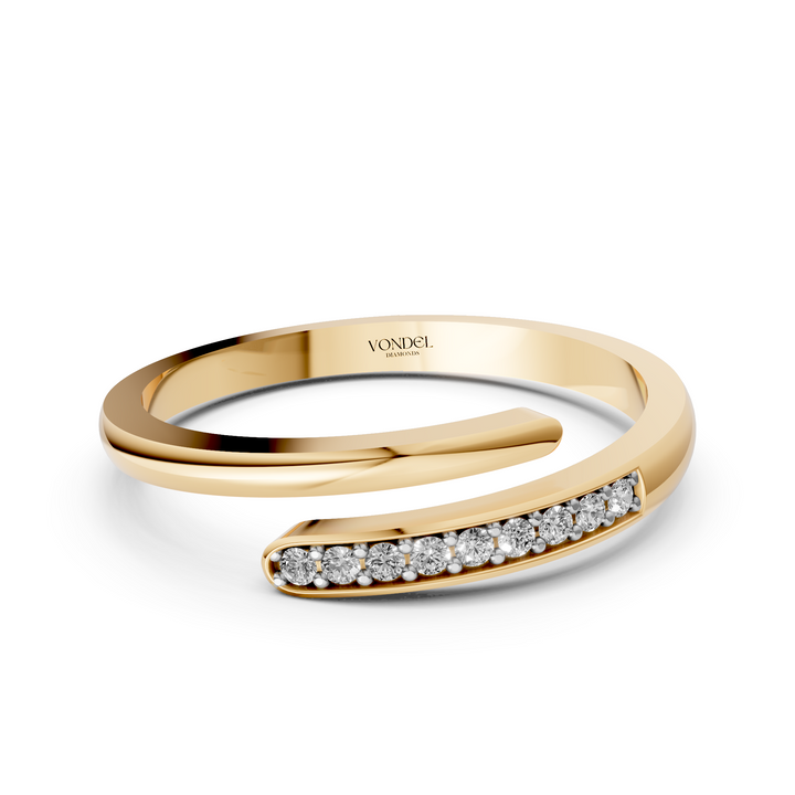 Wrap around Ring met ronde briljanten - 18K Goud - 0,07 ct