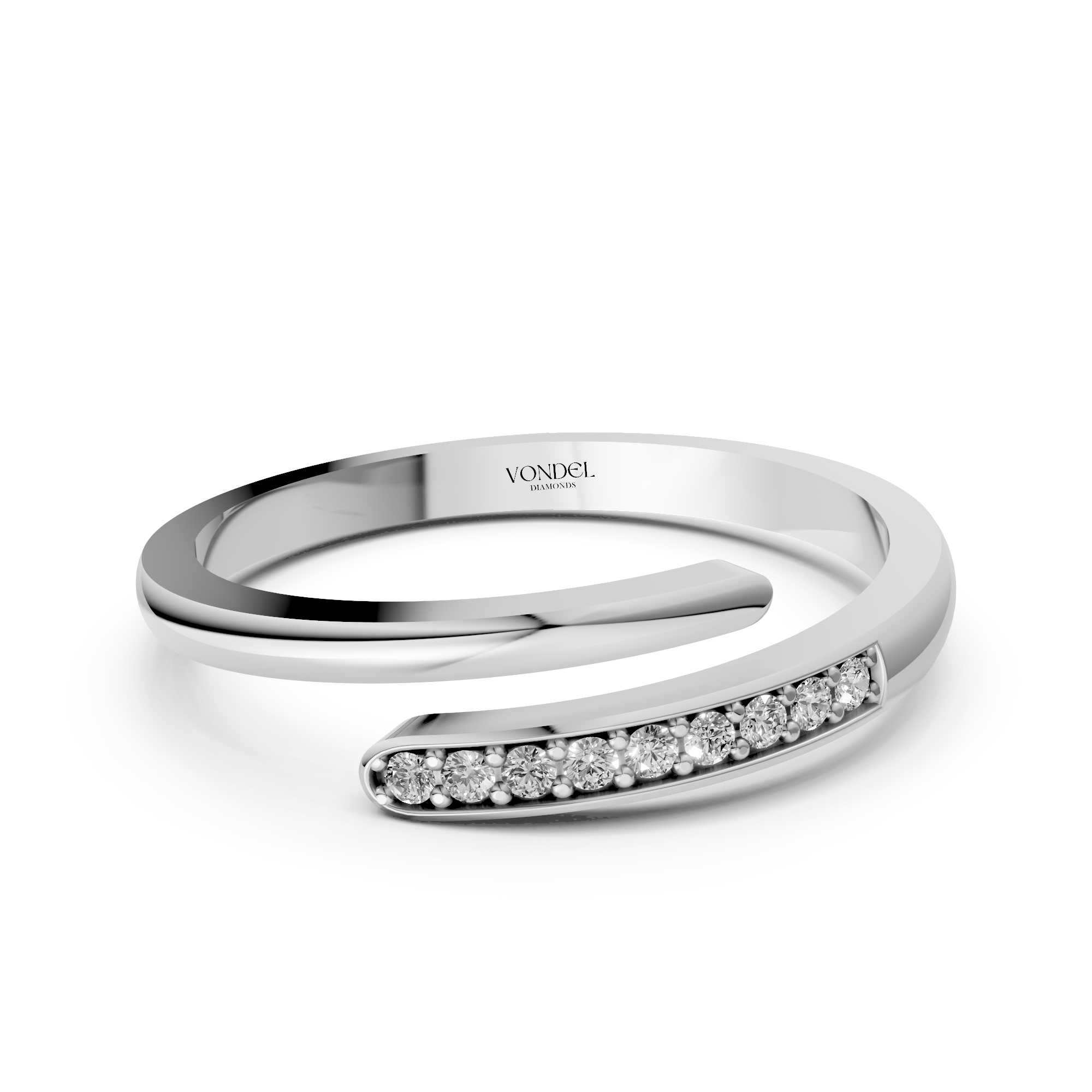 Aimée - In Stock - Wrap Around Lab Grown Diamond Ring with Round Brilliants - 18K Gold - 0,07 ct