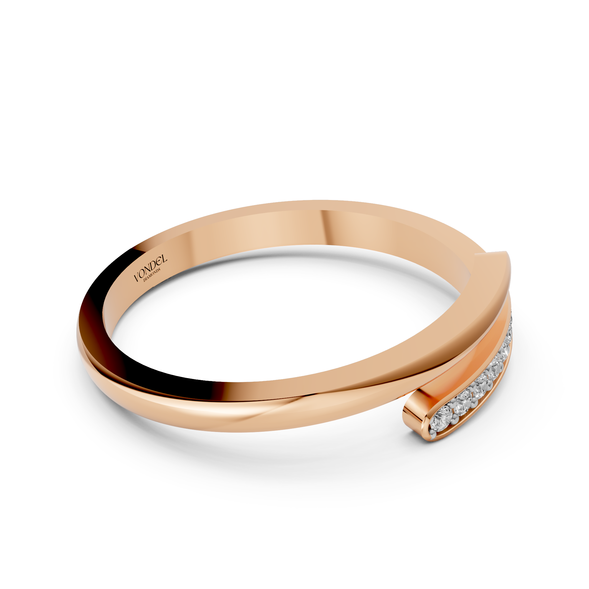 Aimée - In Stock - Wrap Around Lab Grown Diamond Ring with Round Brilliants - 18K Gold - 0,07 ct