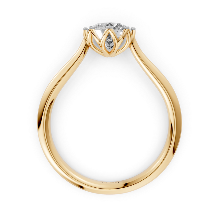 Rond Briljant Solitair Ring met achtpootzetting - 18K Geelgoud - 0,79 ct
