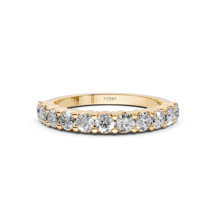 Diamanten Rijring half gezet gedeelde zetting - 18K Geelgoud - 0.76 ct