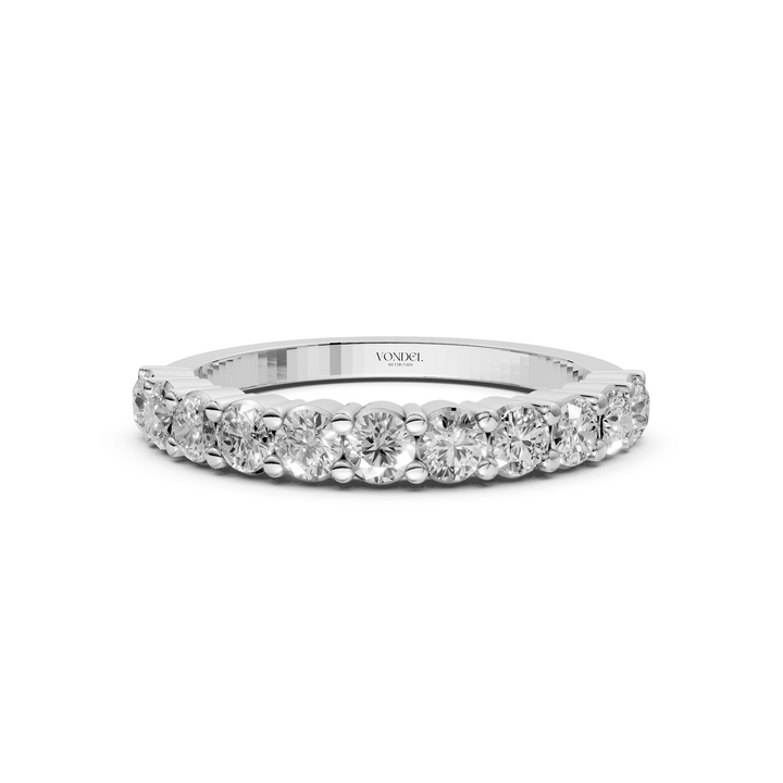 Diamanten Rijring half gezet gedeelde zetting - 18K Witgoud - 0.78 ct