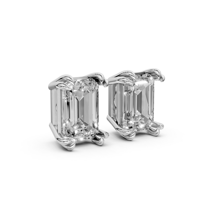 Emerald Stud Oorbellen Diamant - 18K Witgoud - 1,62 ct