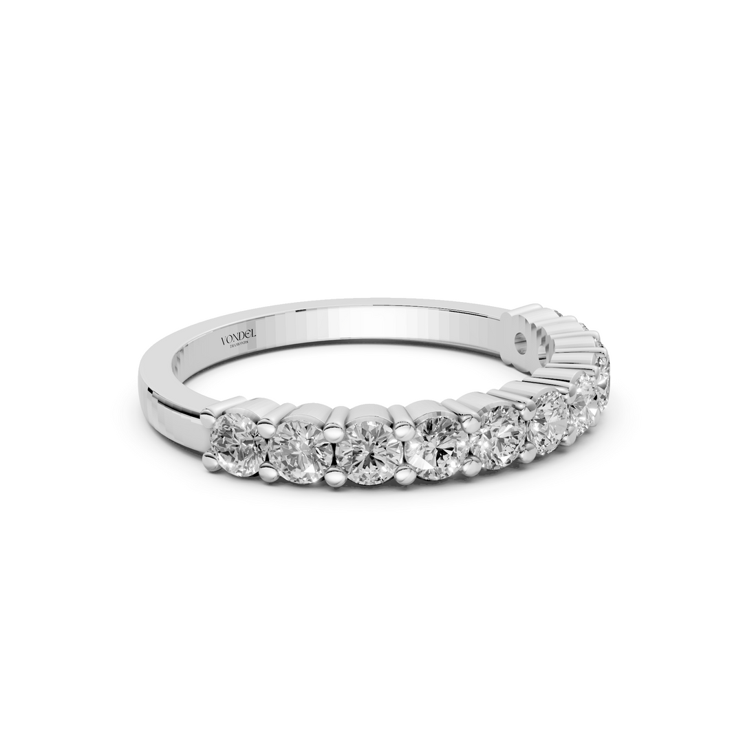 Diamanten Rijring half gezet gedeelde zetting - 18K Witgoud - 0.78 ct