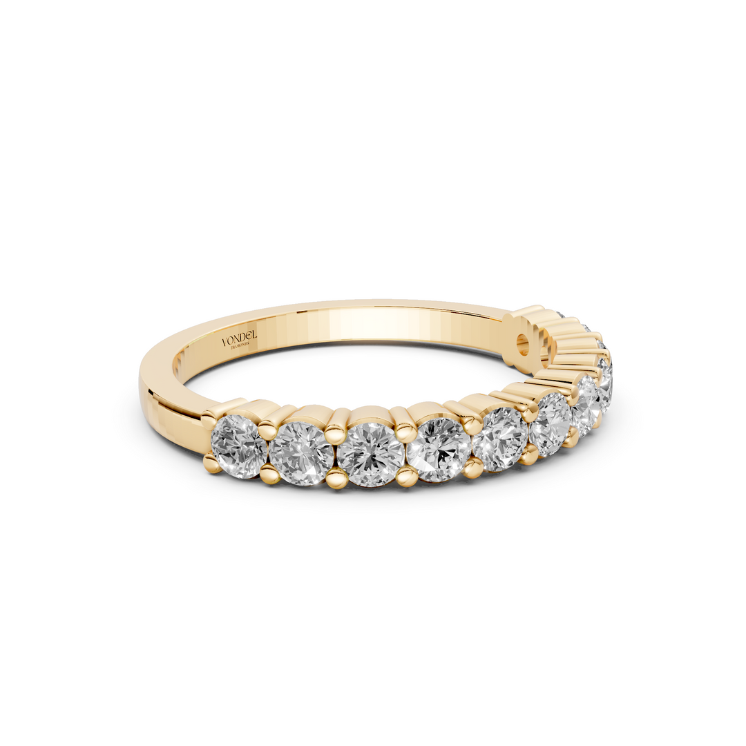 Diamanten Rijring half gezet gedeelde zetting - 18K Geelgoud - 0.76 ct