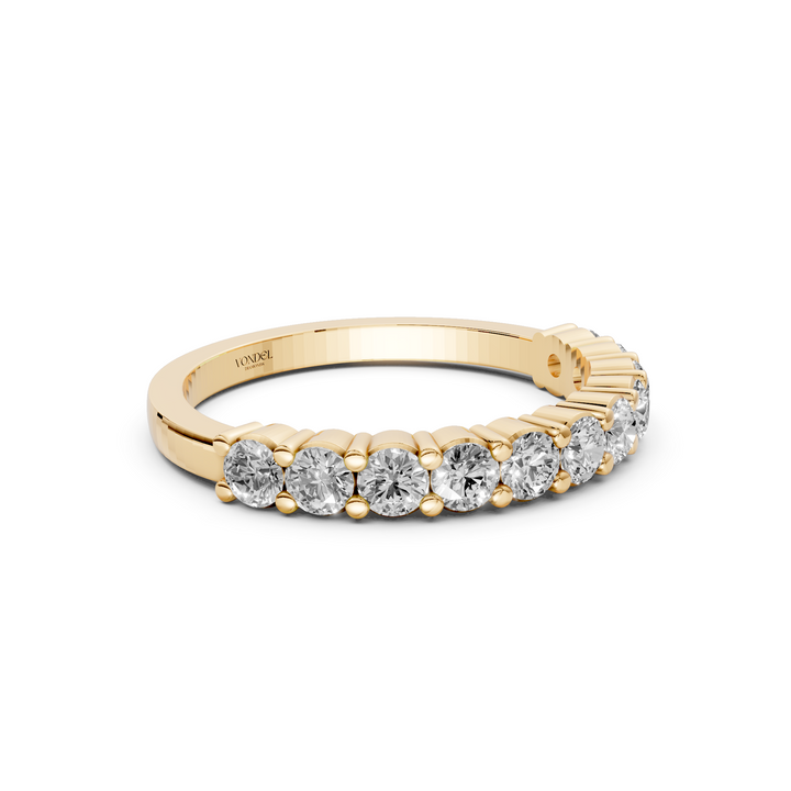 Diamanten Rijring half gezet gedeelde zetting - 18K Geelgoud - 0.76 ct