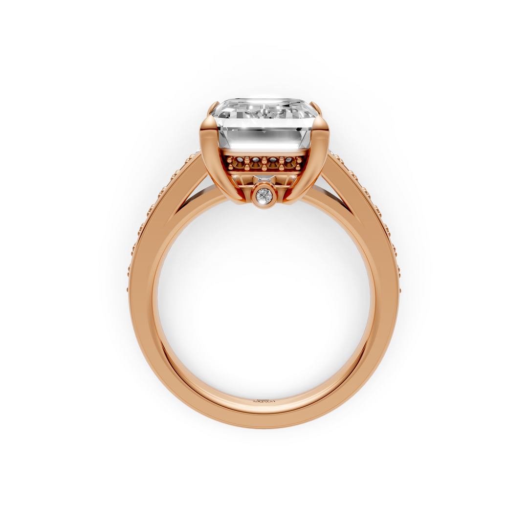 Emerald 5 ct Solitaire Pave Ring - Platina - 5,33 ct