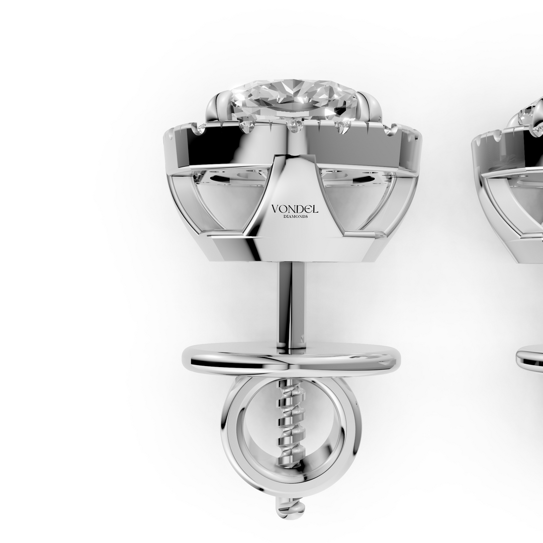 Cushion Halo Stud Oorbellen - 18K Goud