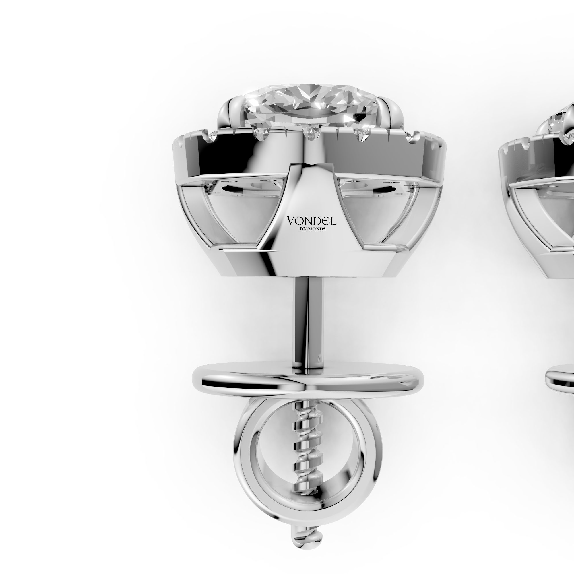 Bibi - In Stock - Cushion Halo Lab Grown Diamond Stud Earrings - 18K Gold