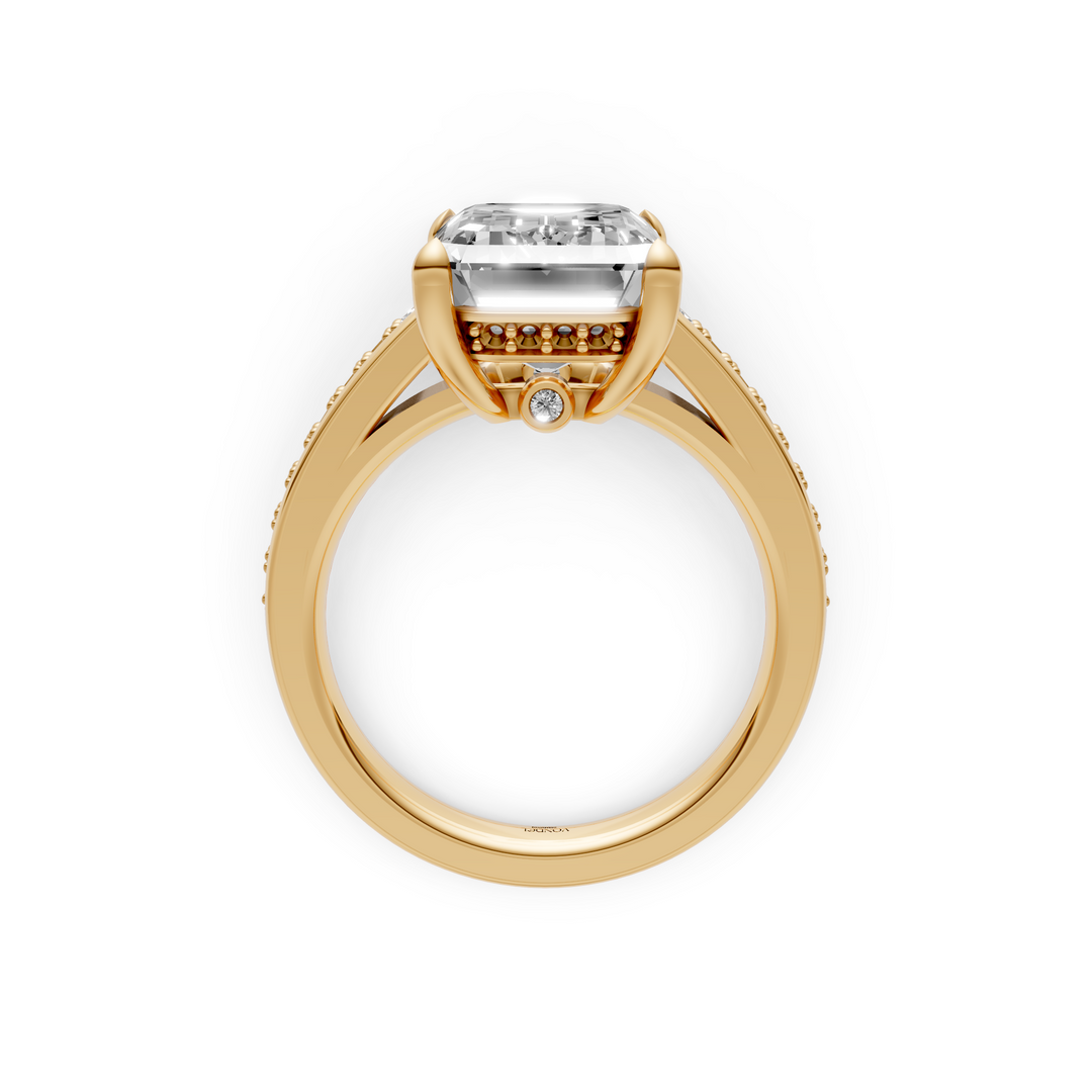 Emerald 5 ct Solitaire Pave Ring - Platina - 5,33 ct