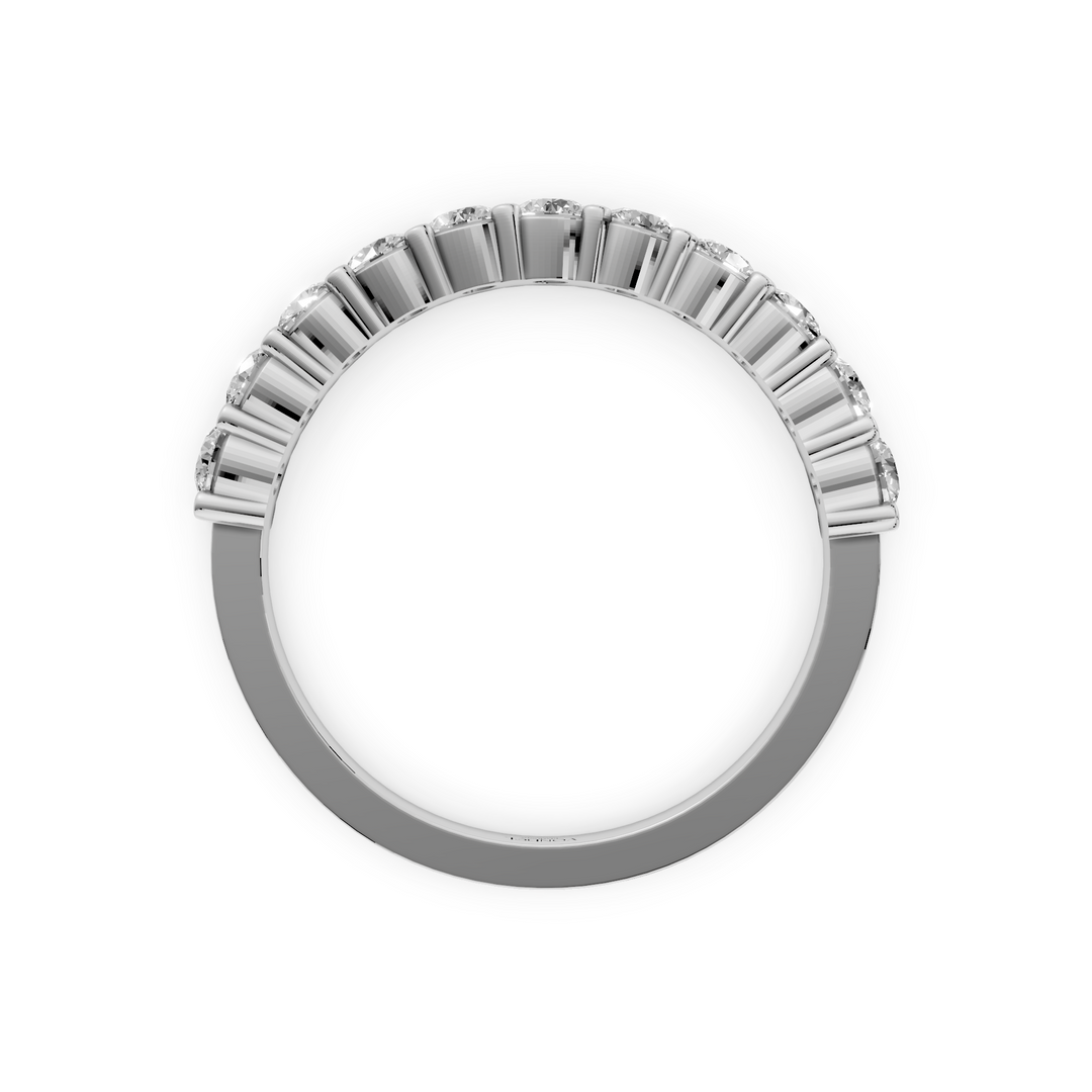 Diamanten Rijring half gezet gedeelde zetting - 18K Witgoud - 0.78 ct