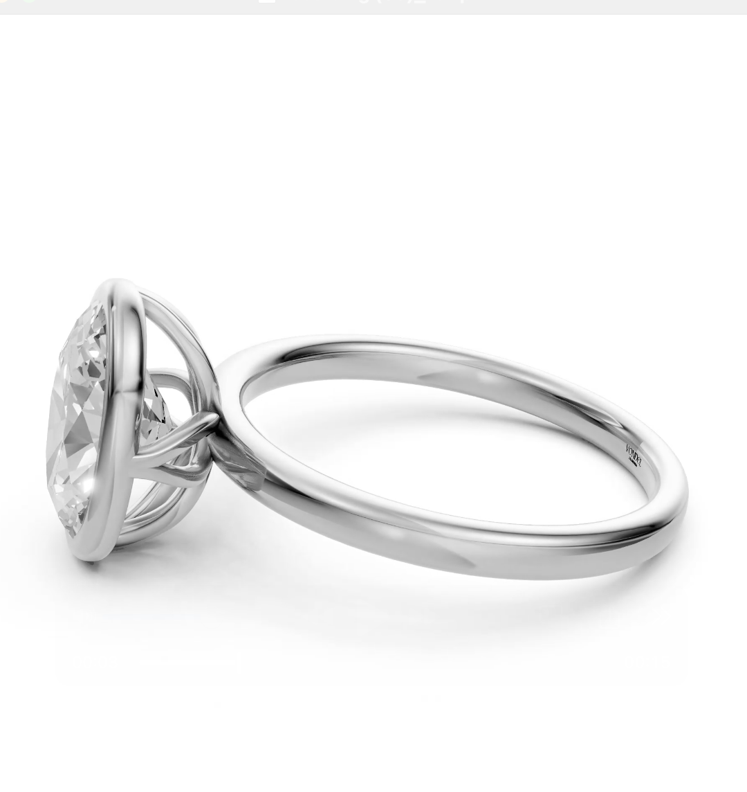 Oval Solitaire Ring met Bezelzetting