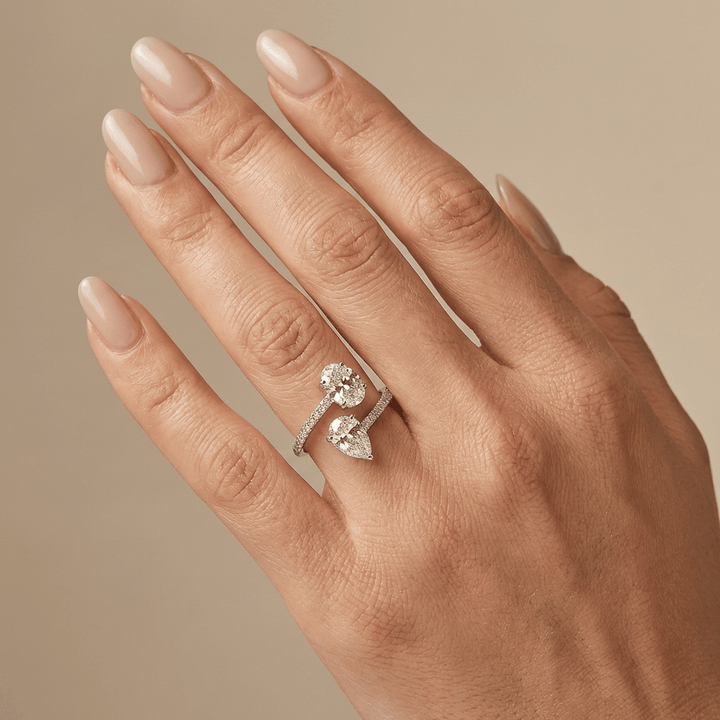 Toi et moi lab grown diamant wrap ring 