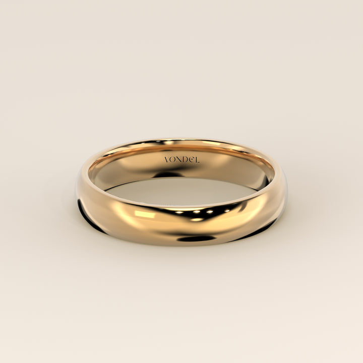 Trouwring man plain band 4mm, geelgoud