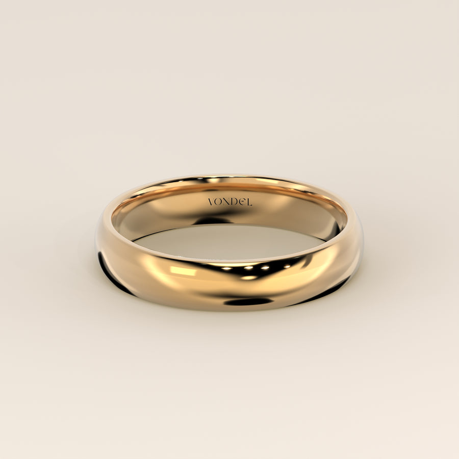 Trouwring man plain band 4mm, geelgoud