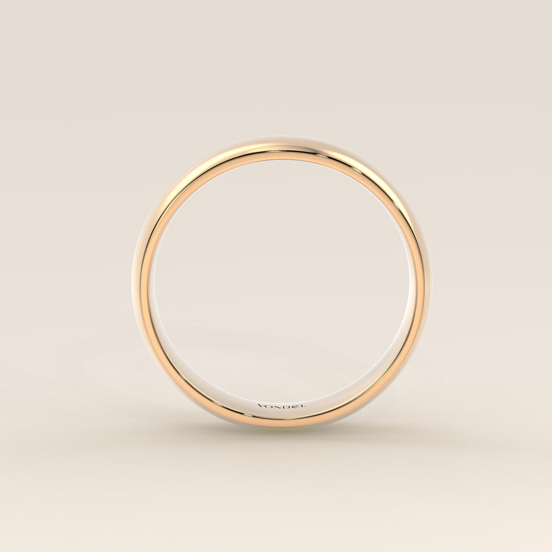 Trouwring man plain band 4mm, geelgoud