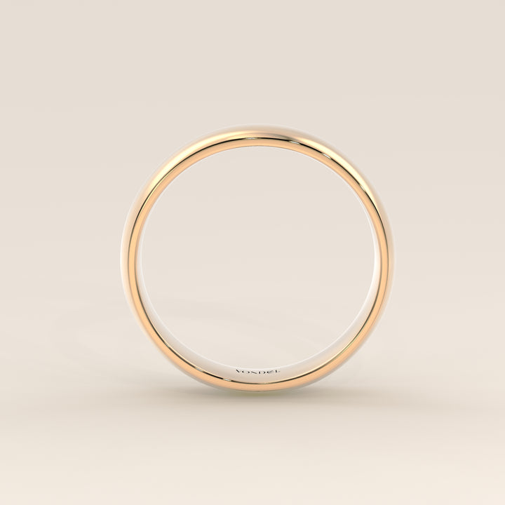 Trouwring man plain band 4mm, geelgoud
