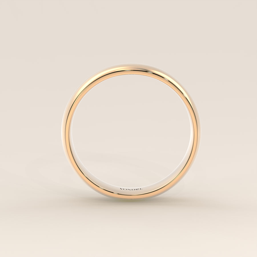 Trouwring man plain band 4mm, geelgoud