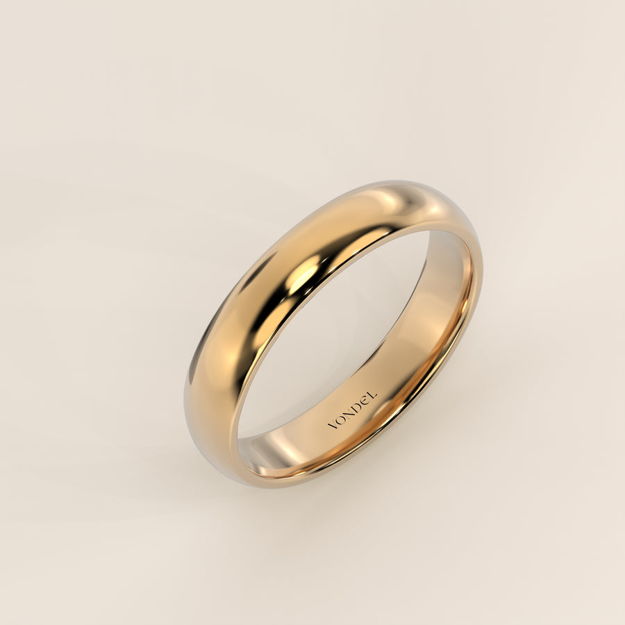 Trouwring man plain band 4mm, geelgoud